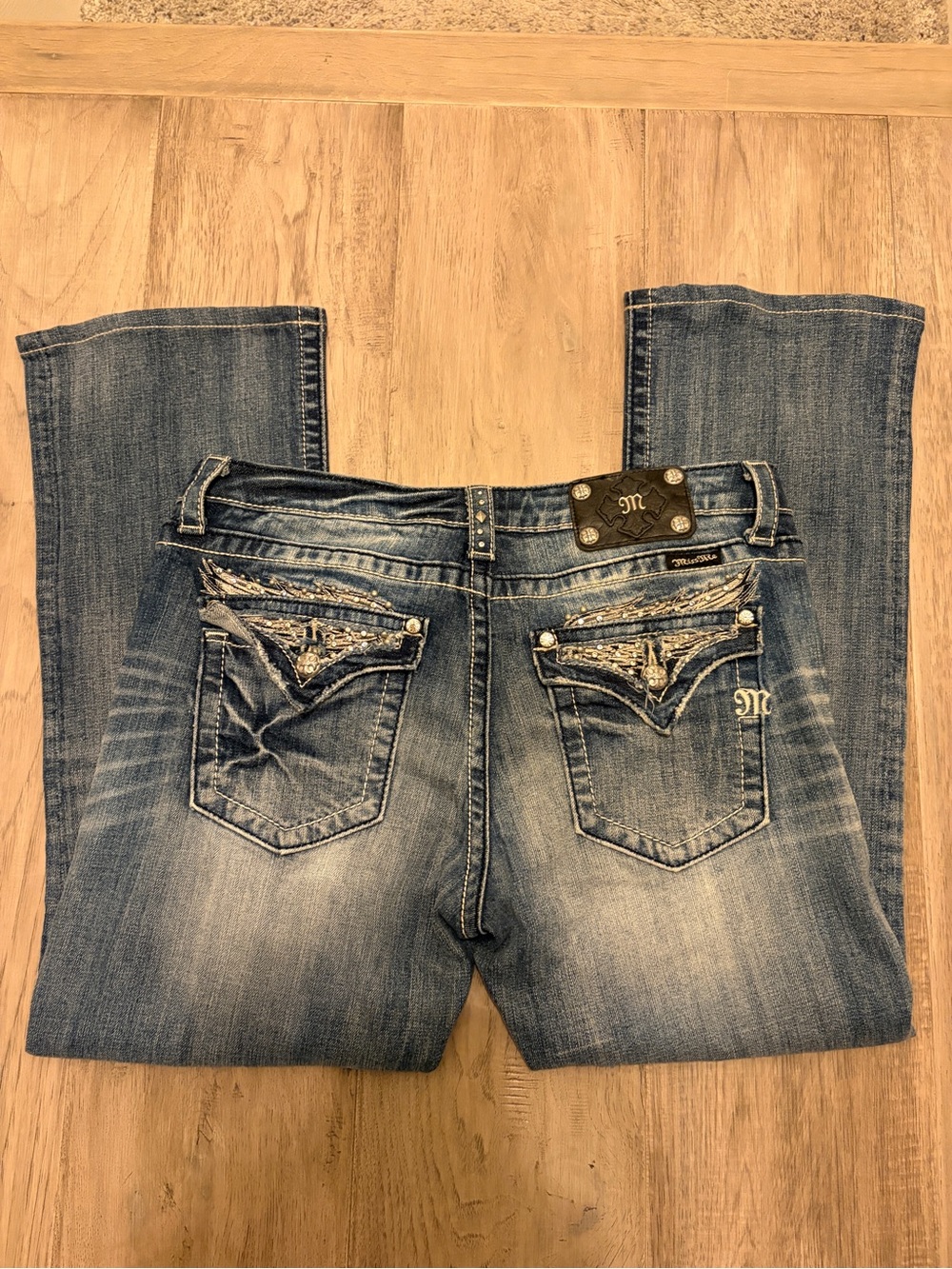Miss Me Medium Blue Embellished Bootcut Jeans